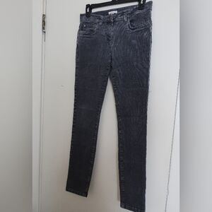 Organic cotton medium gray low rise corduroy skinny jeans size 4